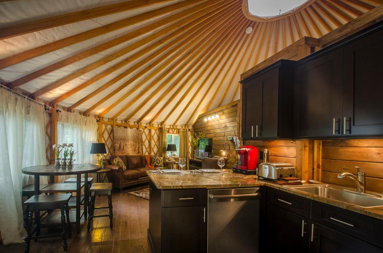 Spring Ridge Luxury Yurt - Creekside Glamping With Private Hot Tub Villa Topton Exterior foto