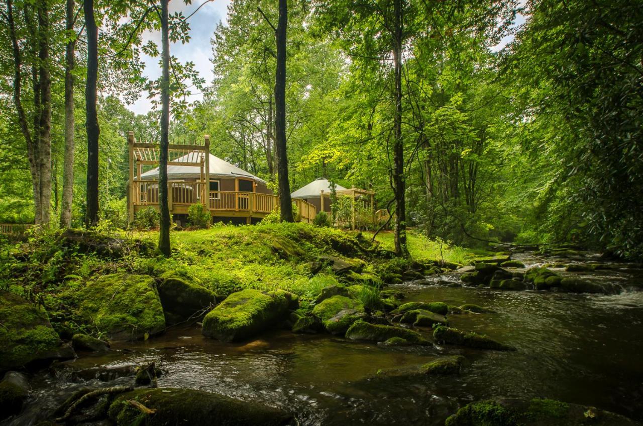 Spring Ridge Luxury Yurt - Creekside Glamping With Private Hot Tub Villa Topton Exterior foto